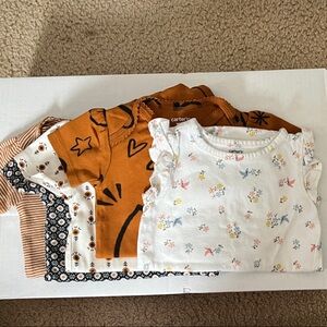 Carter's Assorted Baby Bodysuits - White, Orange, Black